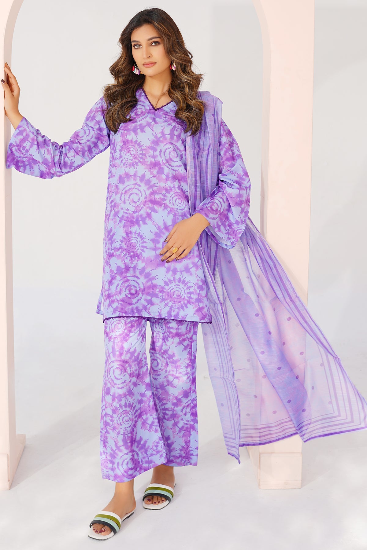 3 Piece Cambric Suit-Printed