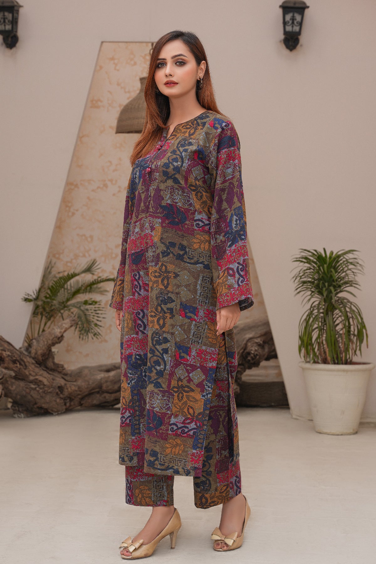 2 Piece Khaddar Suit-Printed