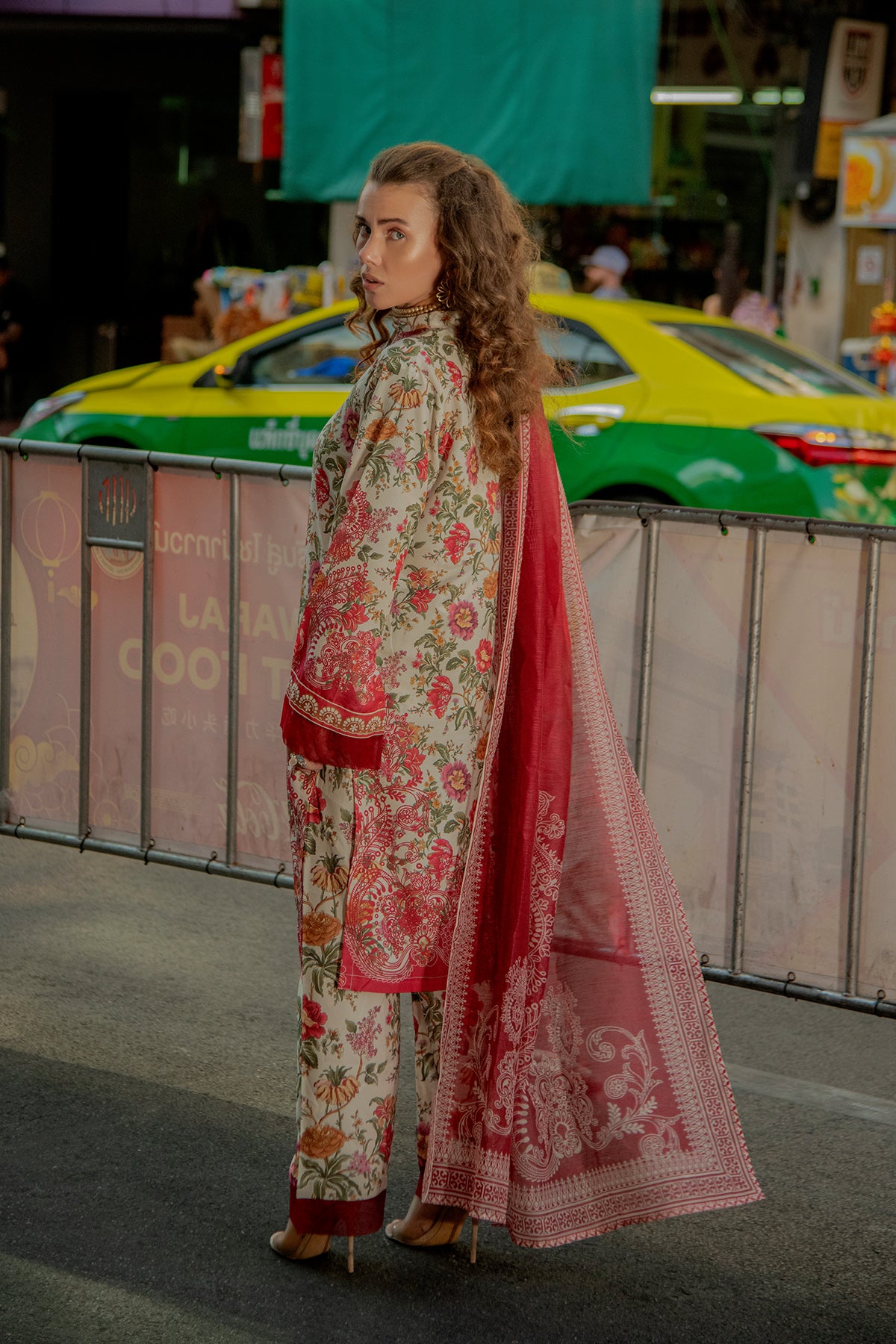 3 Piece Cambric Suit-Printed