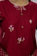 2Pc - Embroidered Solid Dress