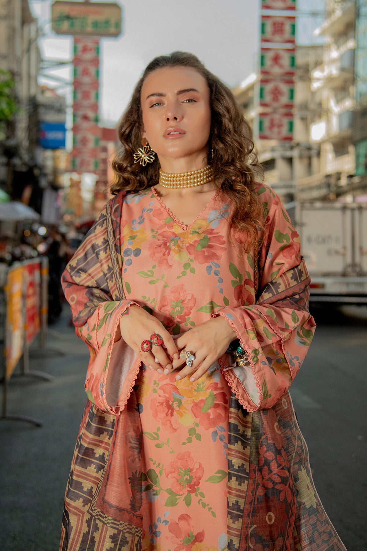 3 Piece Cambric Suit-Printed