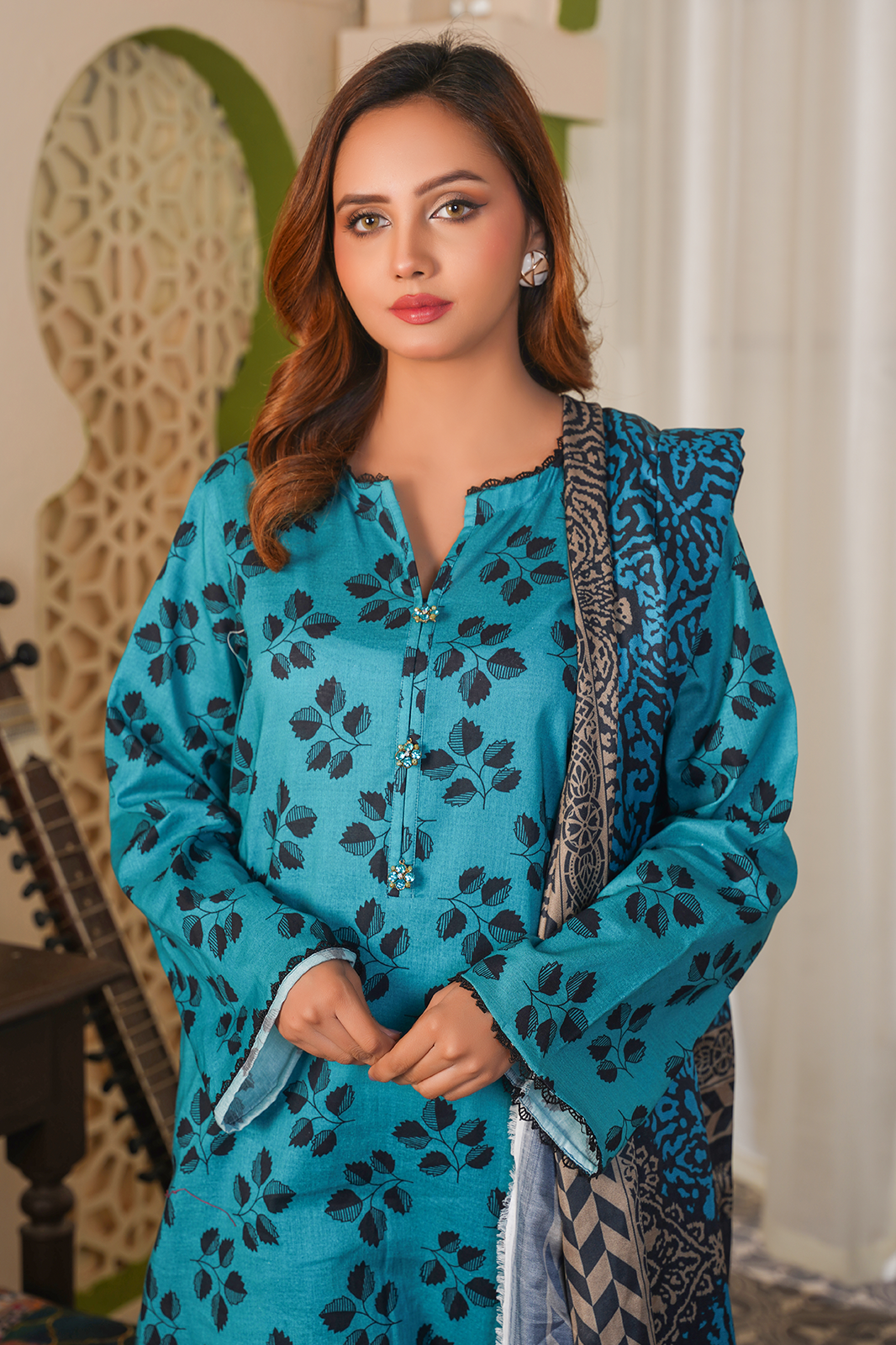 3 Piece Khaddar Suit-Printed