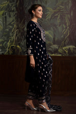 3 Piece - Embroidered Velvet Suit