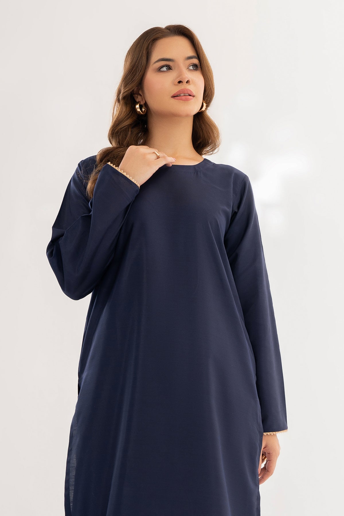 Dyed Blended Raw-Silk Dress (Pret)