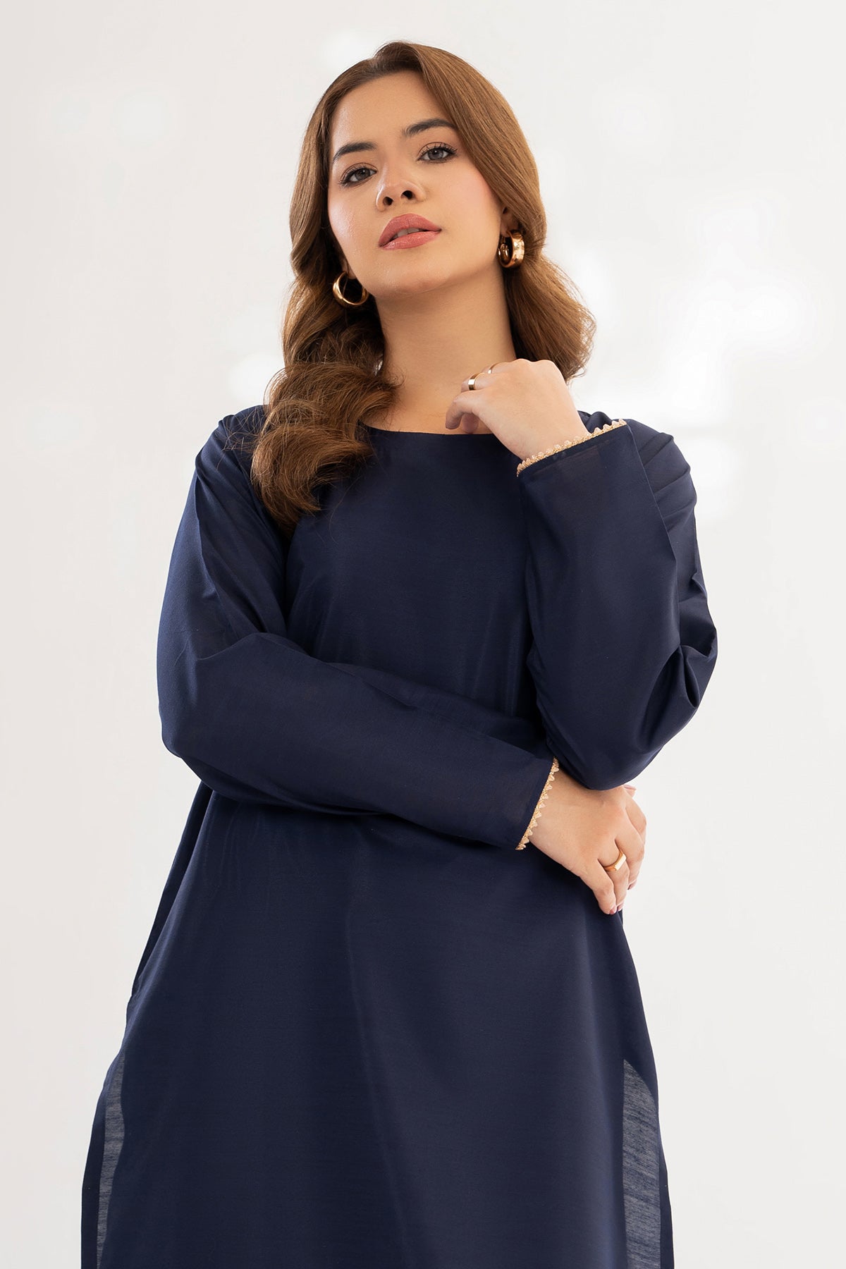 Dyed Blended Raw-Silk Dress (Pret)