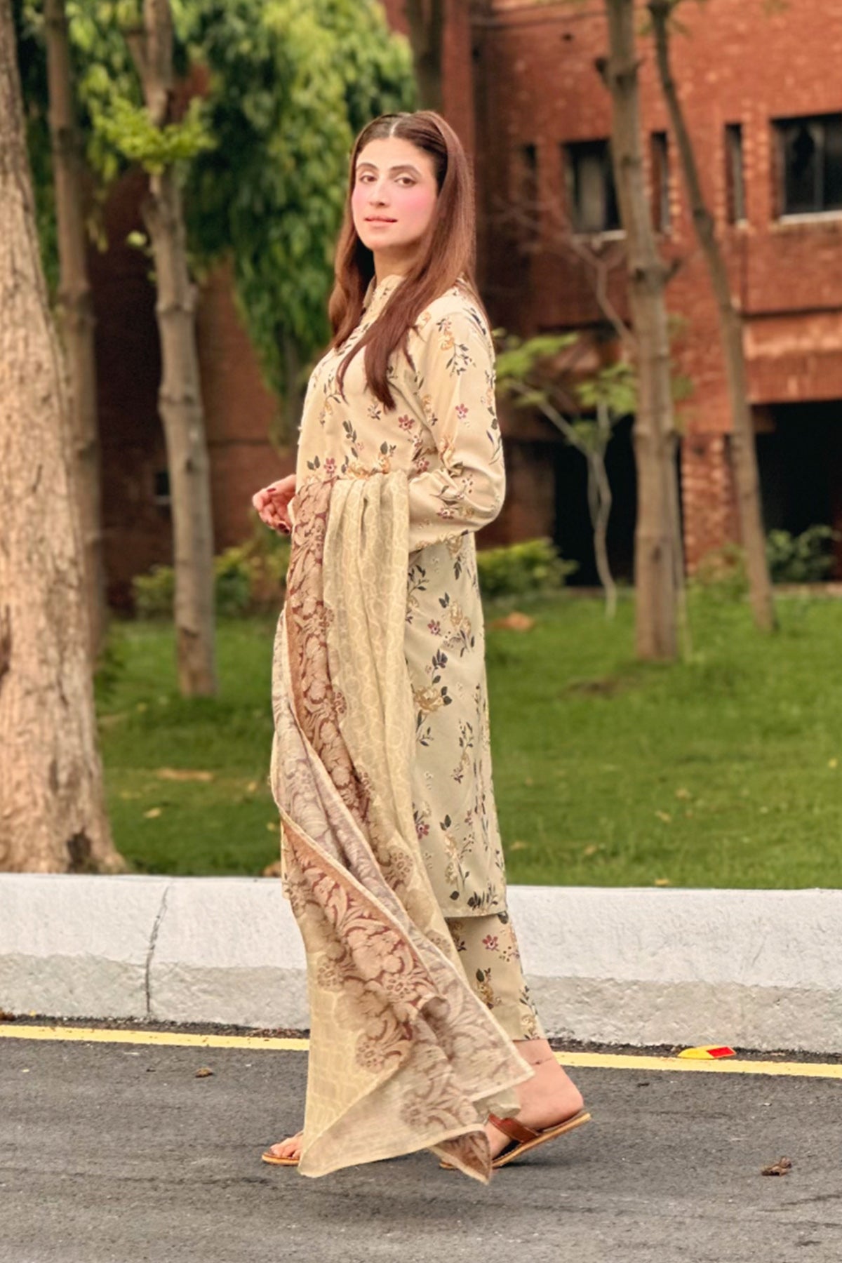 3 Piece Cambric Suit-Printed