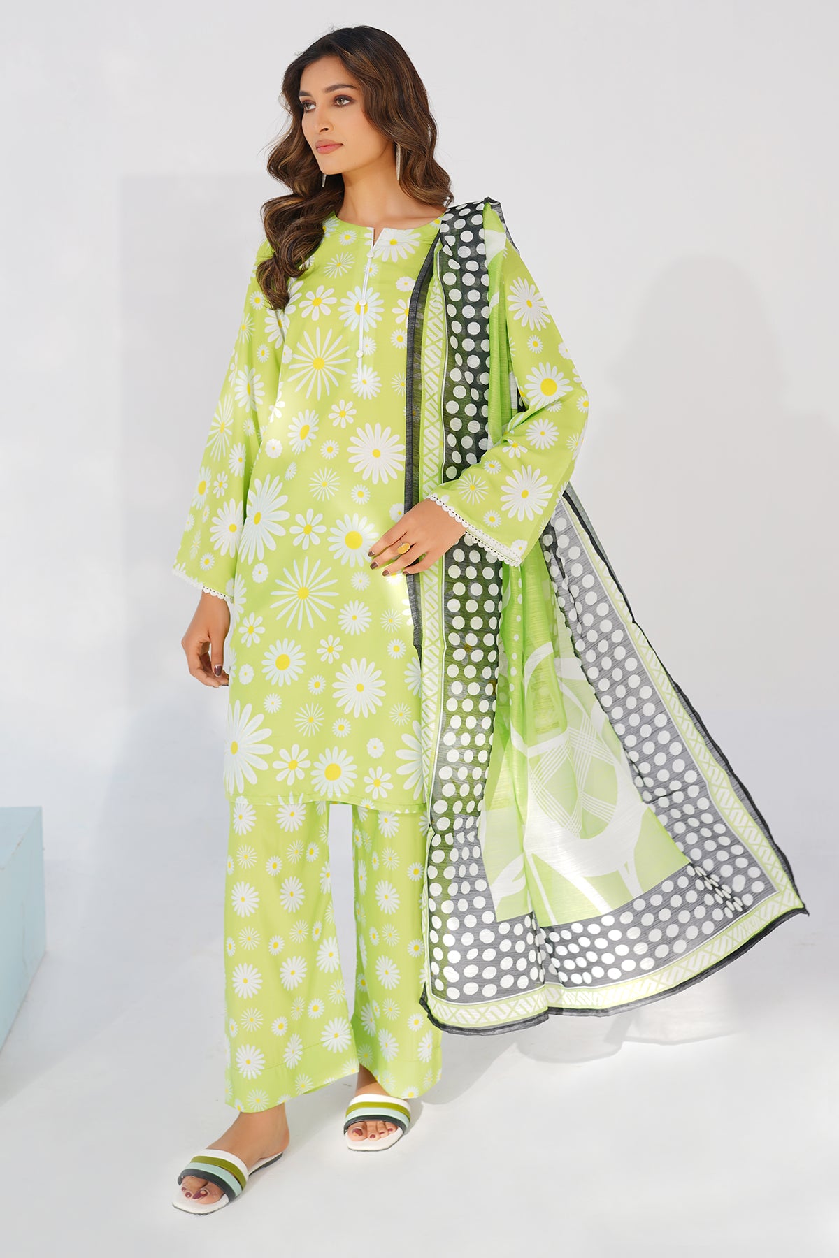 3 Piece Cambric Suit-Printed