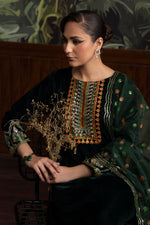 3 Piece - Embroidered Velvet Suit