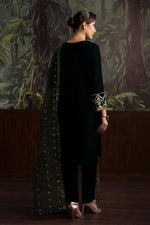 3 Piece - Embroidered Velvet Suit