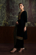 3 Piece - Embroidered Velvet Suit