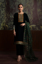3 Piece - Embroidered Velvet Suit