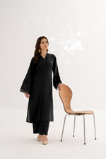 Dyed Blended Raw-Silk Dress (Pret)