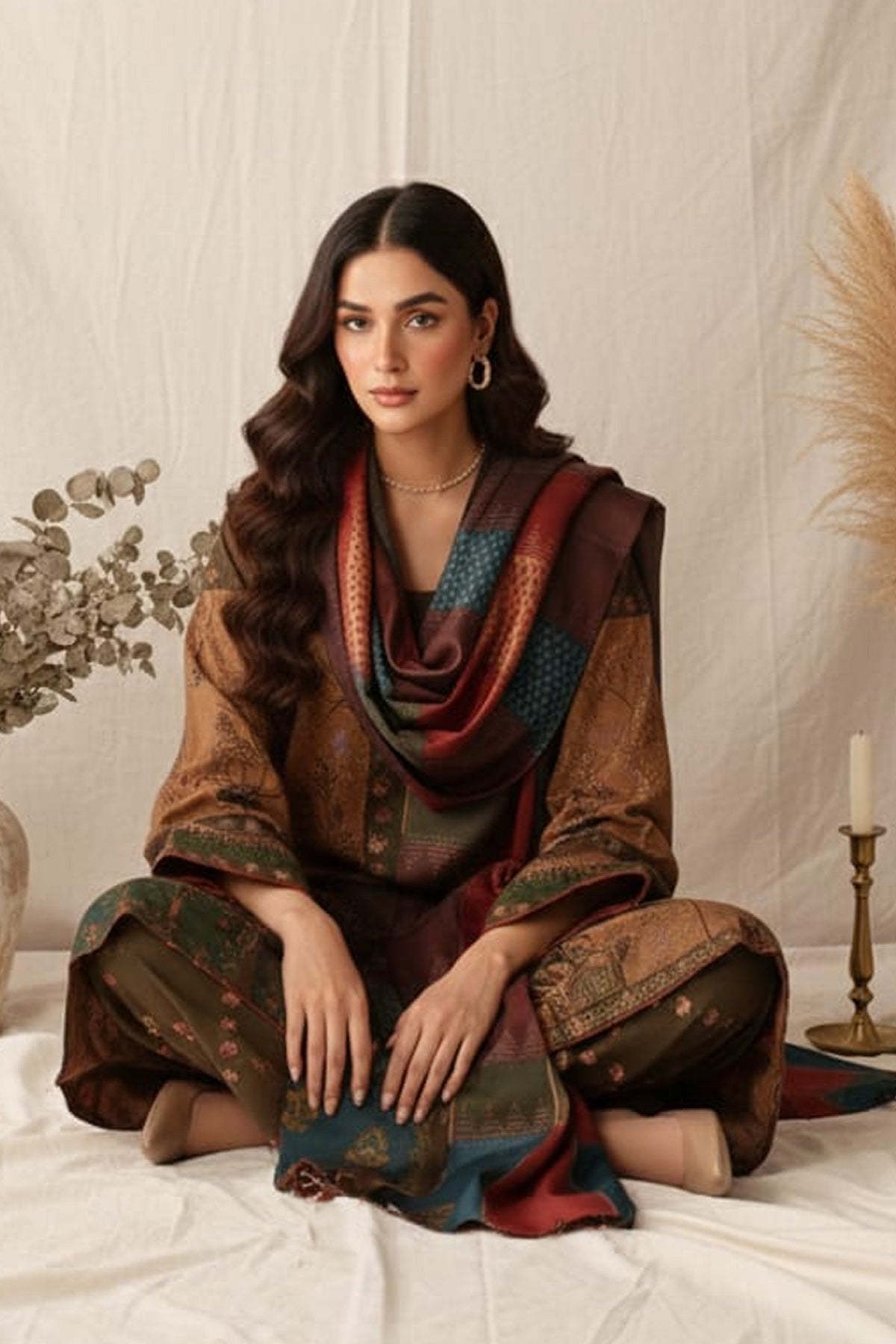 3 Piece Khaddar Suit-Printed