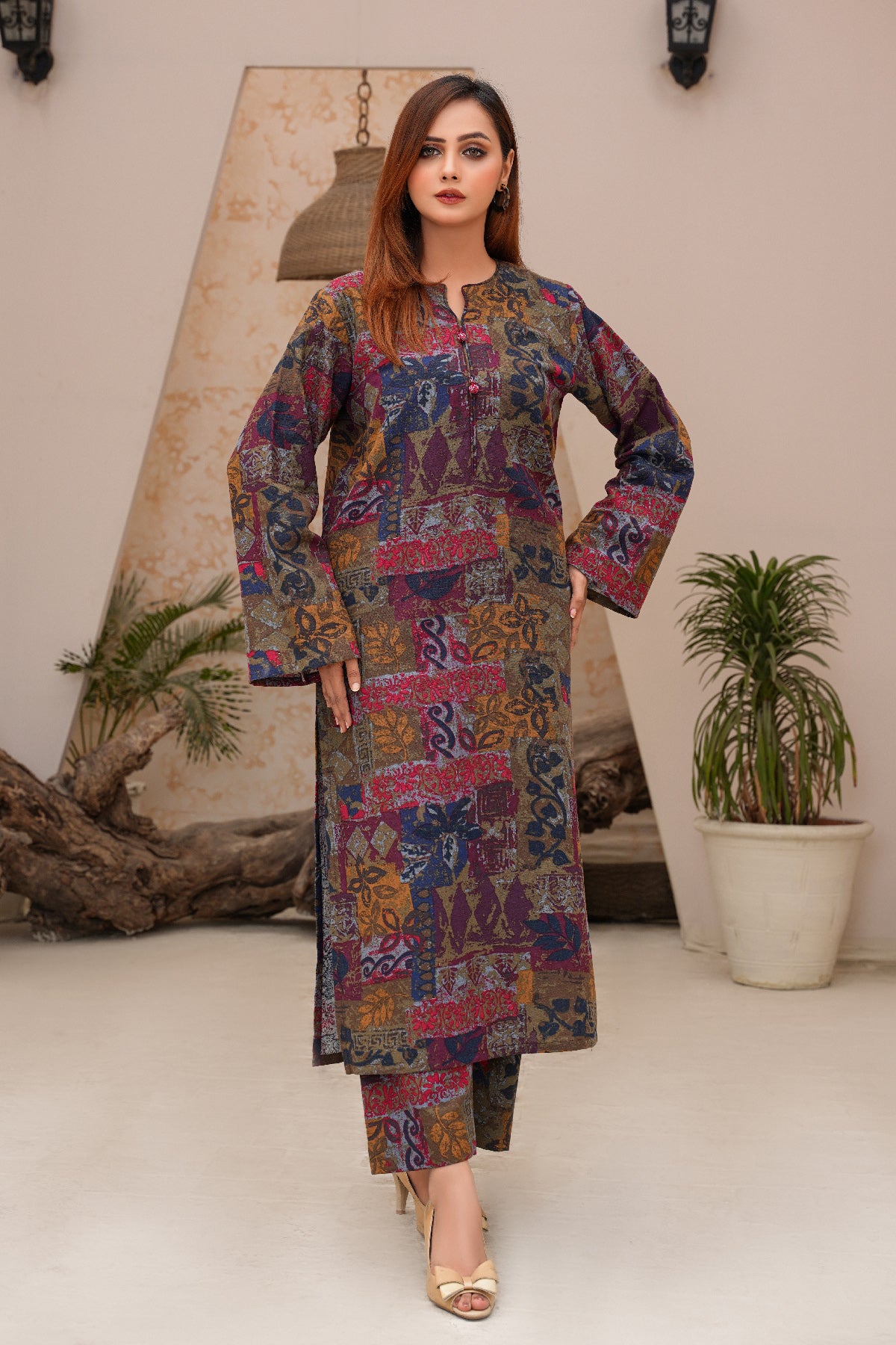 2 Piece Khaddar Suit-Printed