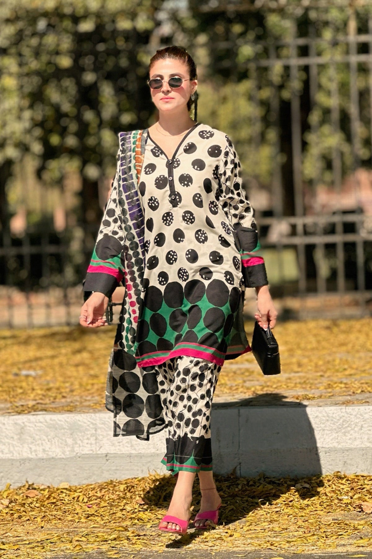 3 Piece Cambric Suit-Printed