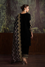 3 Piece - Embroidered Velvet Suit