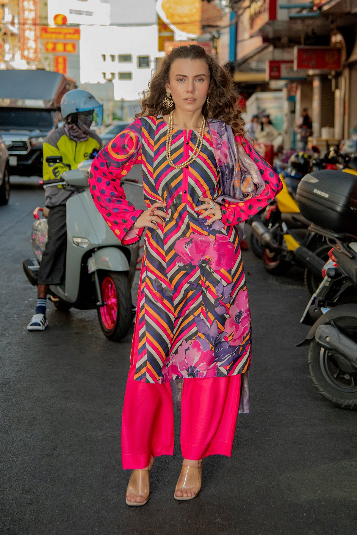 3 Piece Cambric Suit-Printed