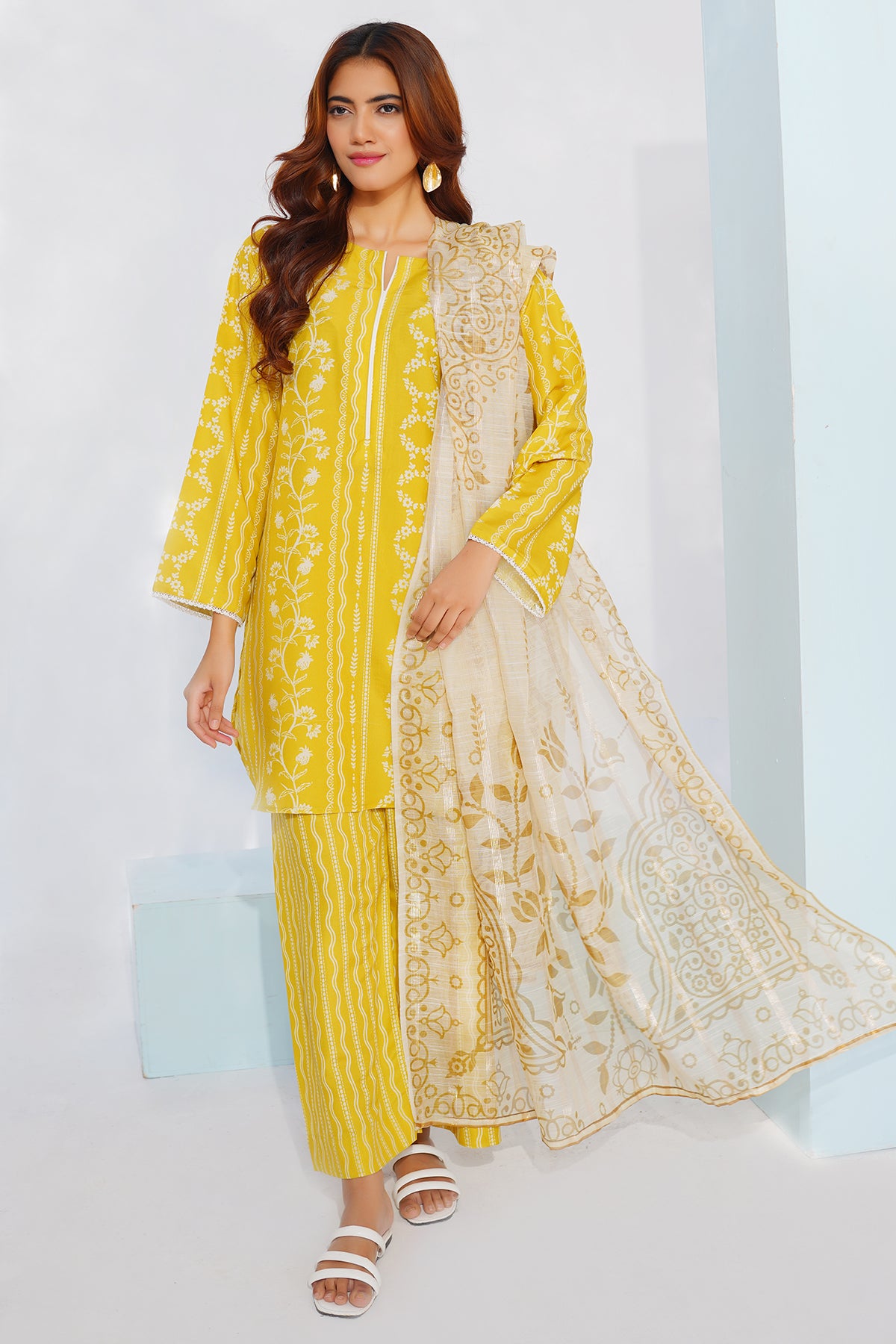 3 Piece Cambric Suit-Printed