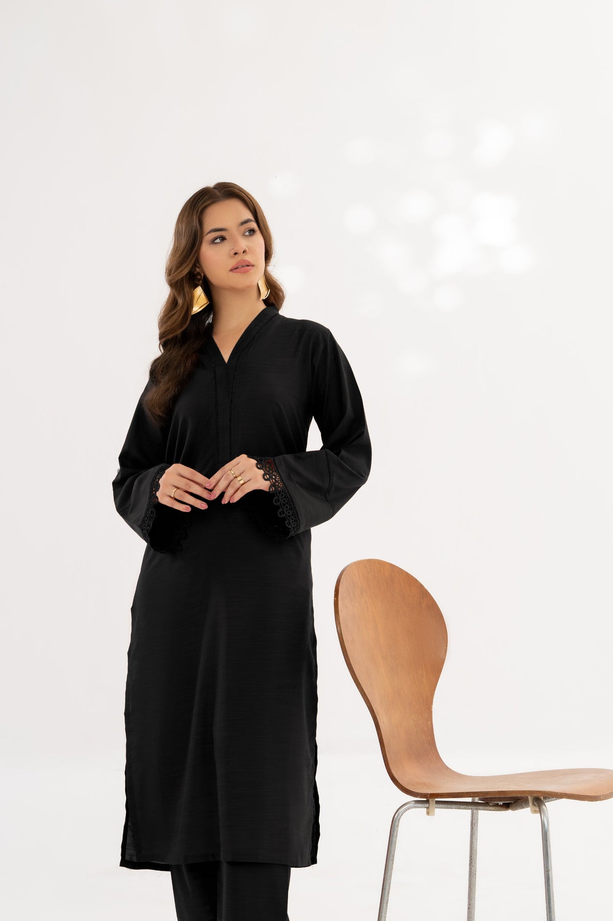 Dyed Blended Raw-Silk Dress (Pret)