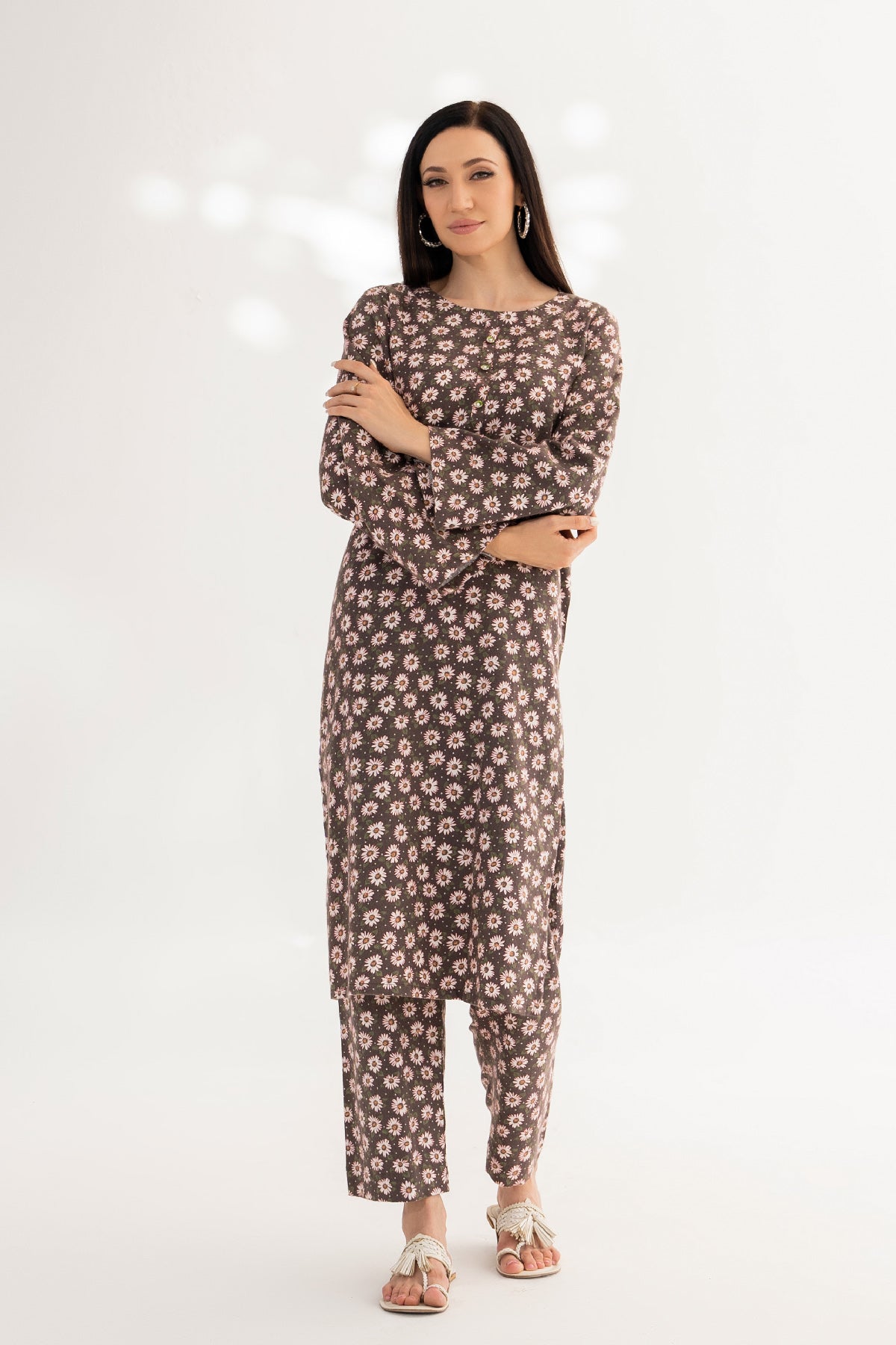 2 Piece Acrylic Wool Suit-Printed
