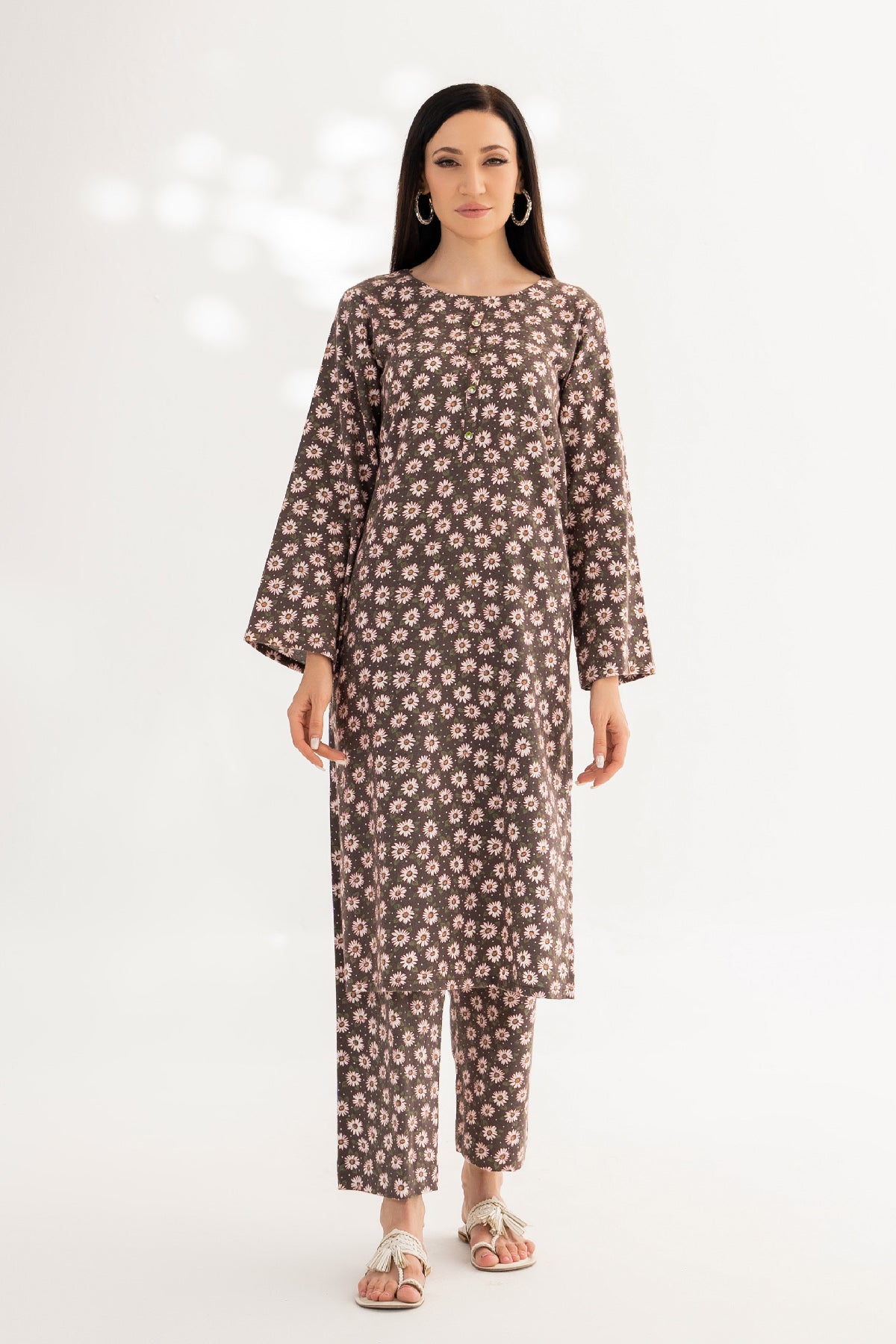 2 Piece Acrylic Wool Suit-Printed