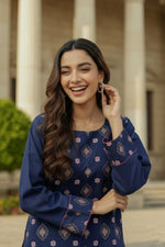 2Pc - Embroidered Solid Dress