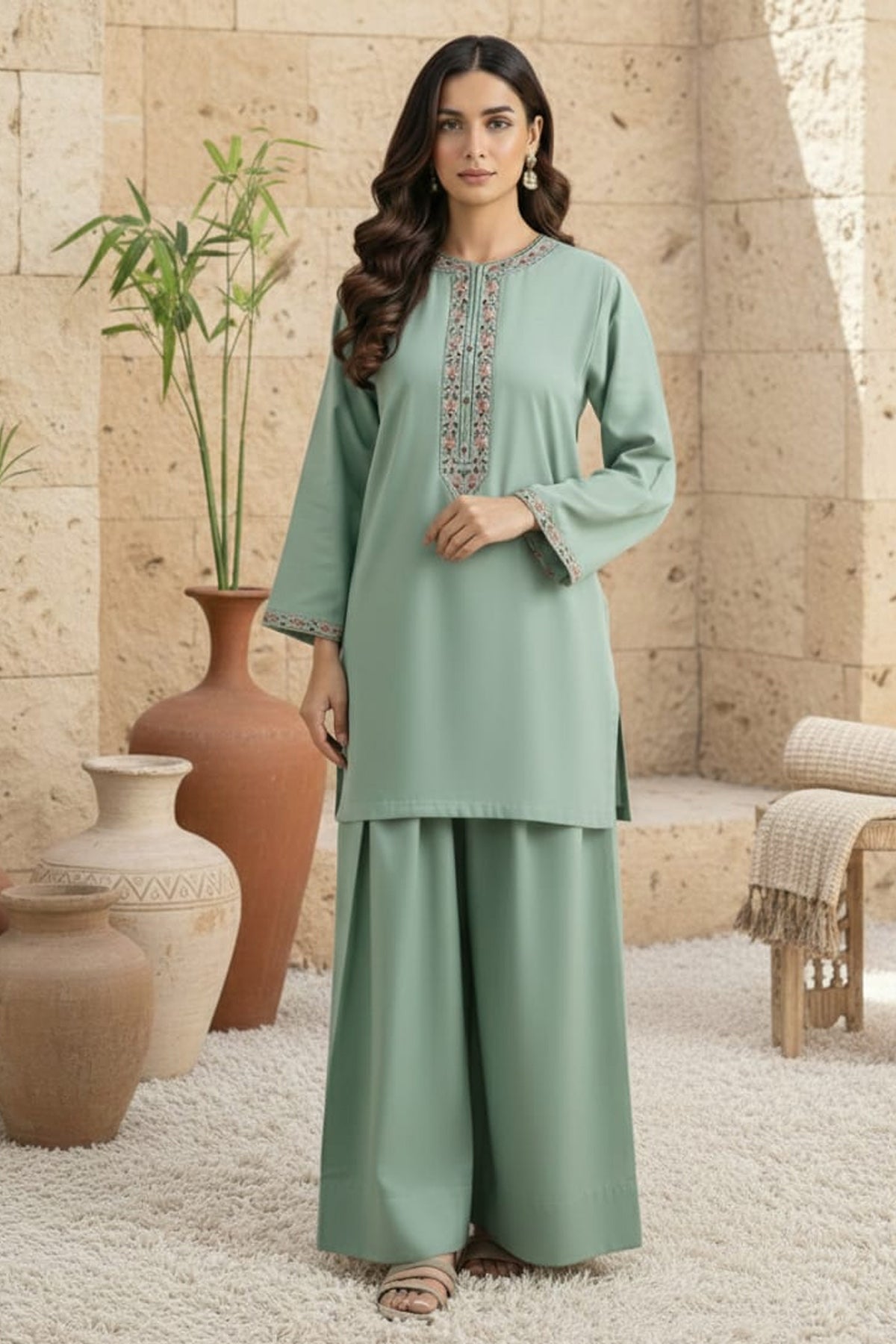 3Piece Lawn Embroidered Dress
