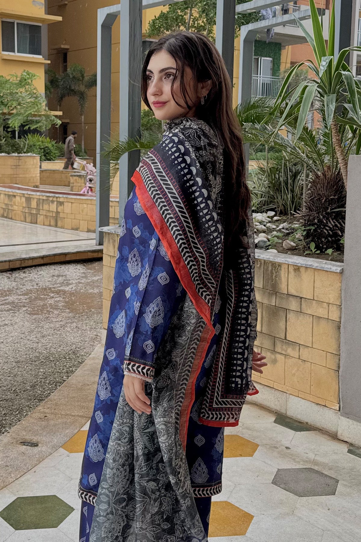 3 Piece Cambric Suit-Printed