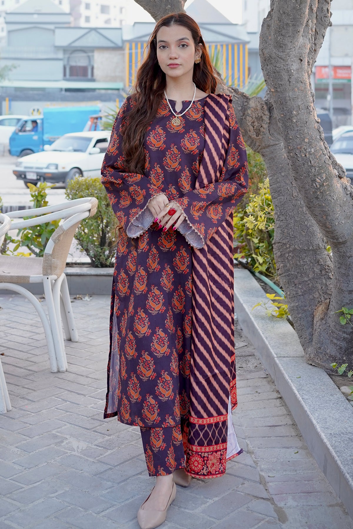 3 Piece Khaddar Suit-Printed