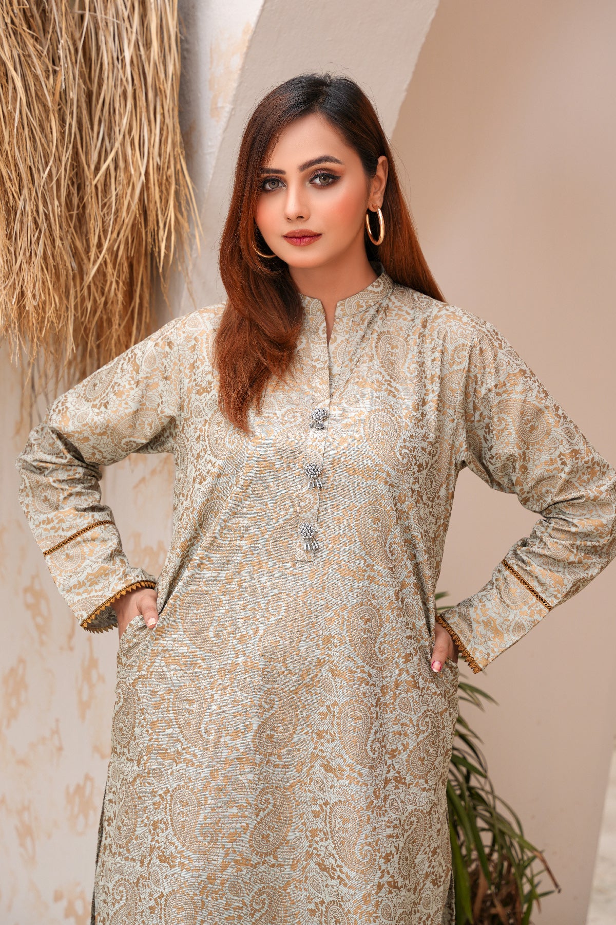 2 Piece Khaddar Suit-Paste Print