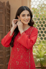 2Pc - Embroidered Solid Dress