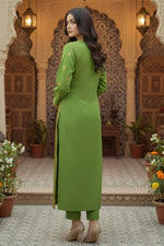 2Pc - Embroidered Solid Dress