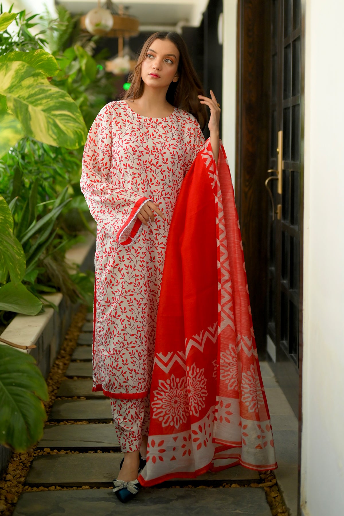 3 Piece Cambric Suit-Printed