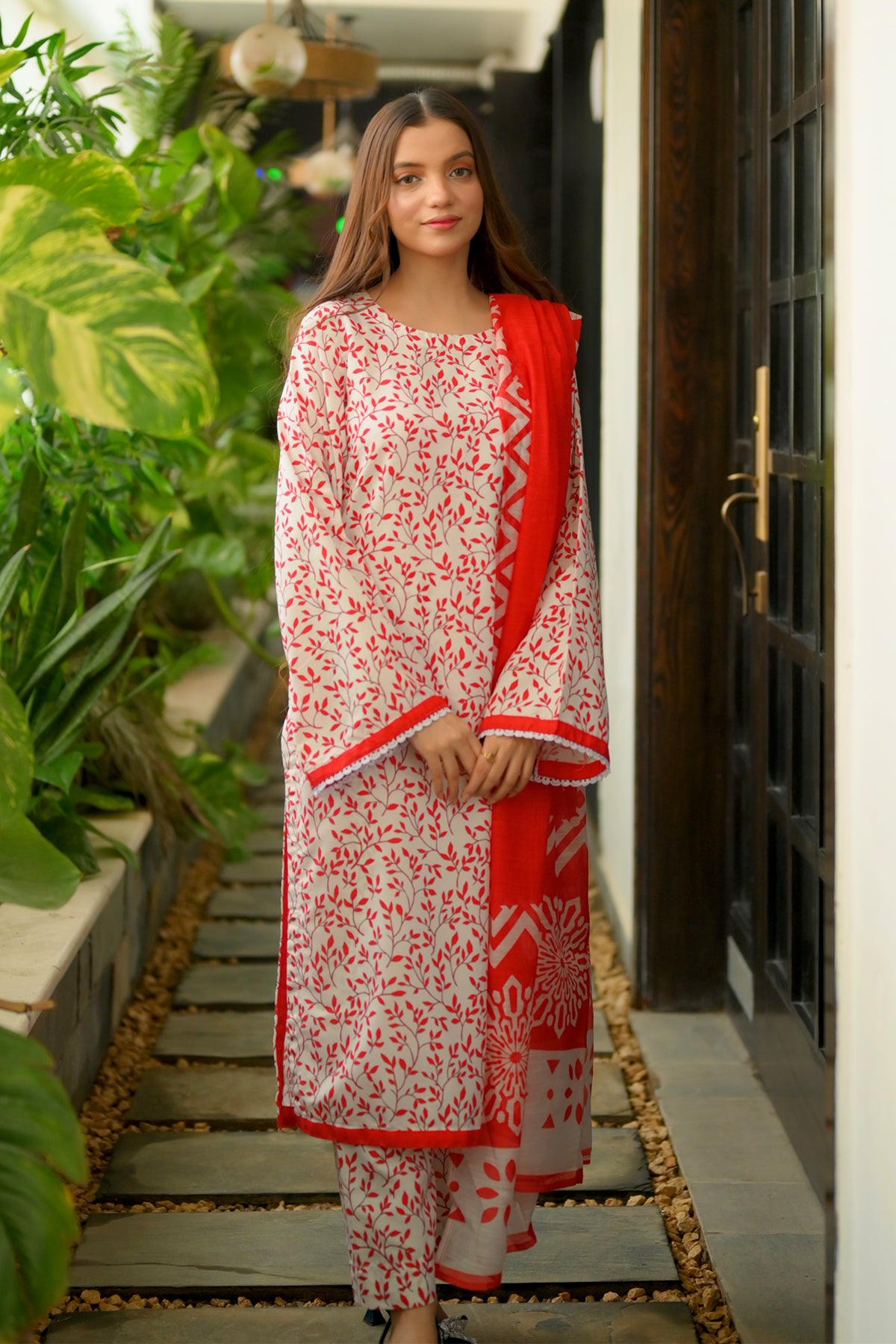 3 Piece Cambric Suit-Printed