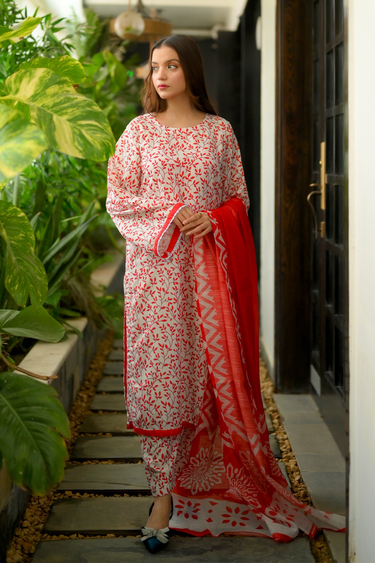 3 Piece Cambric Suit-Printed