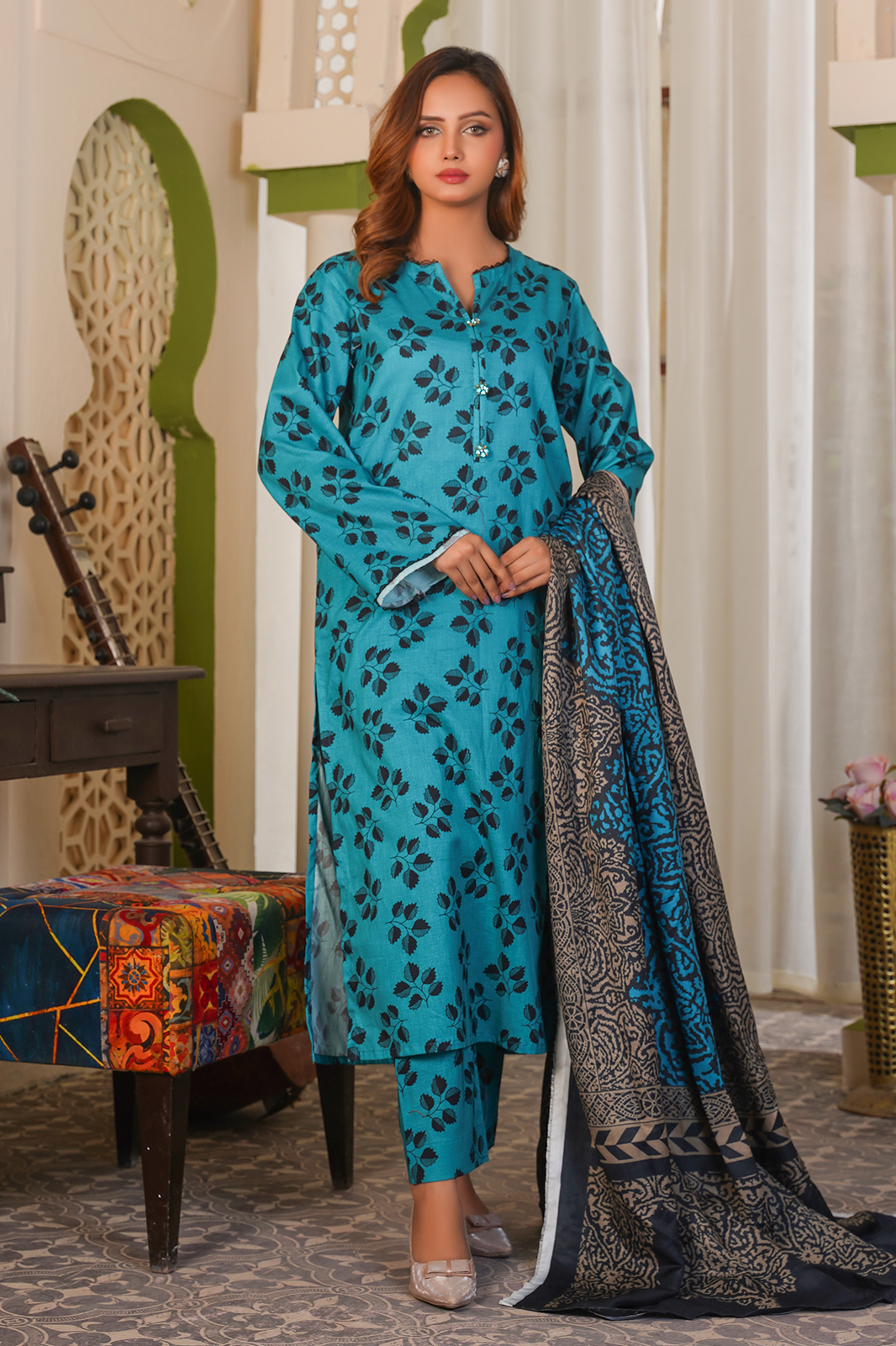 3 Piece Khaddar Suit-Printed