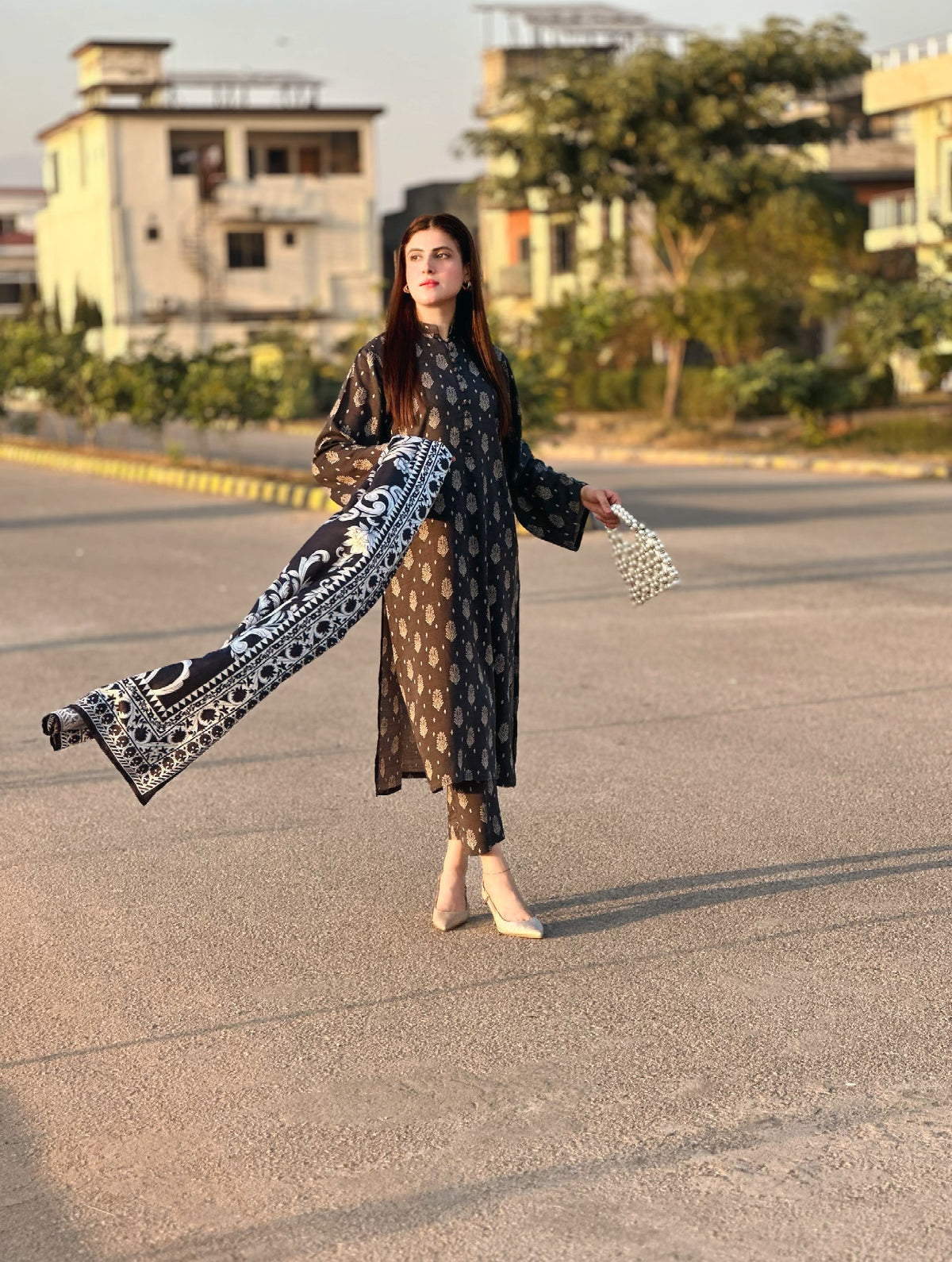 3 Piece Khaddar Suit-Printed