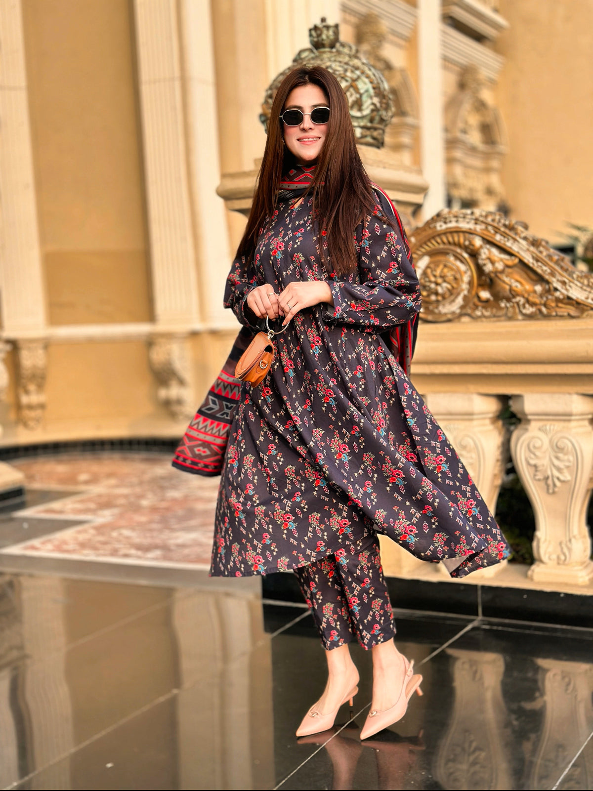 3 Piece Khaddar Suit-Printed