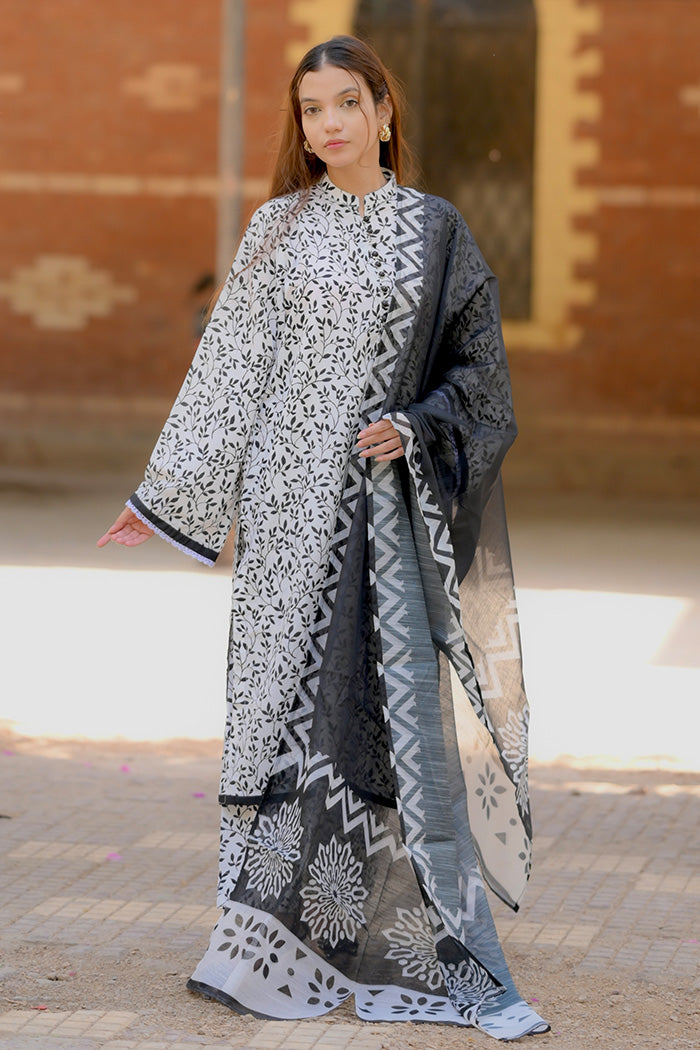 3 Piece Cambric Suit-Printed