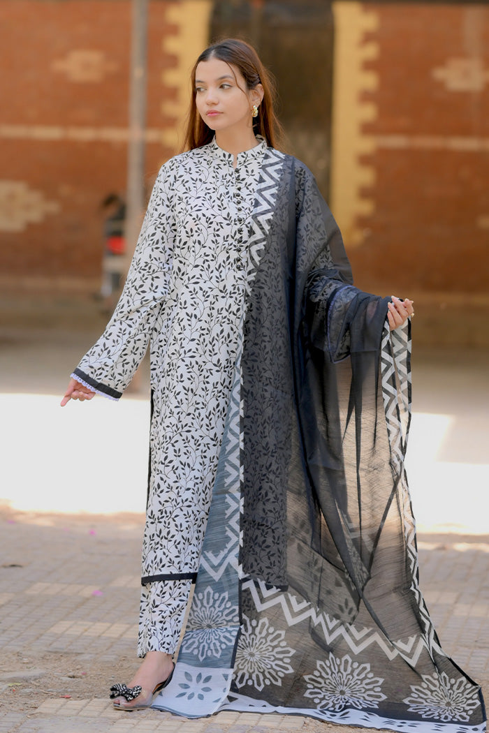 3 Piece Cambric Suit-Printed