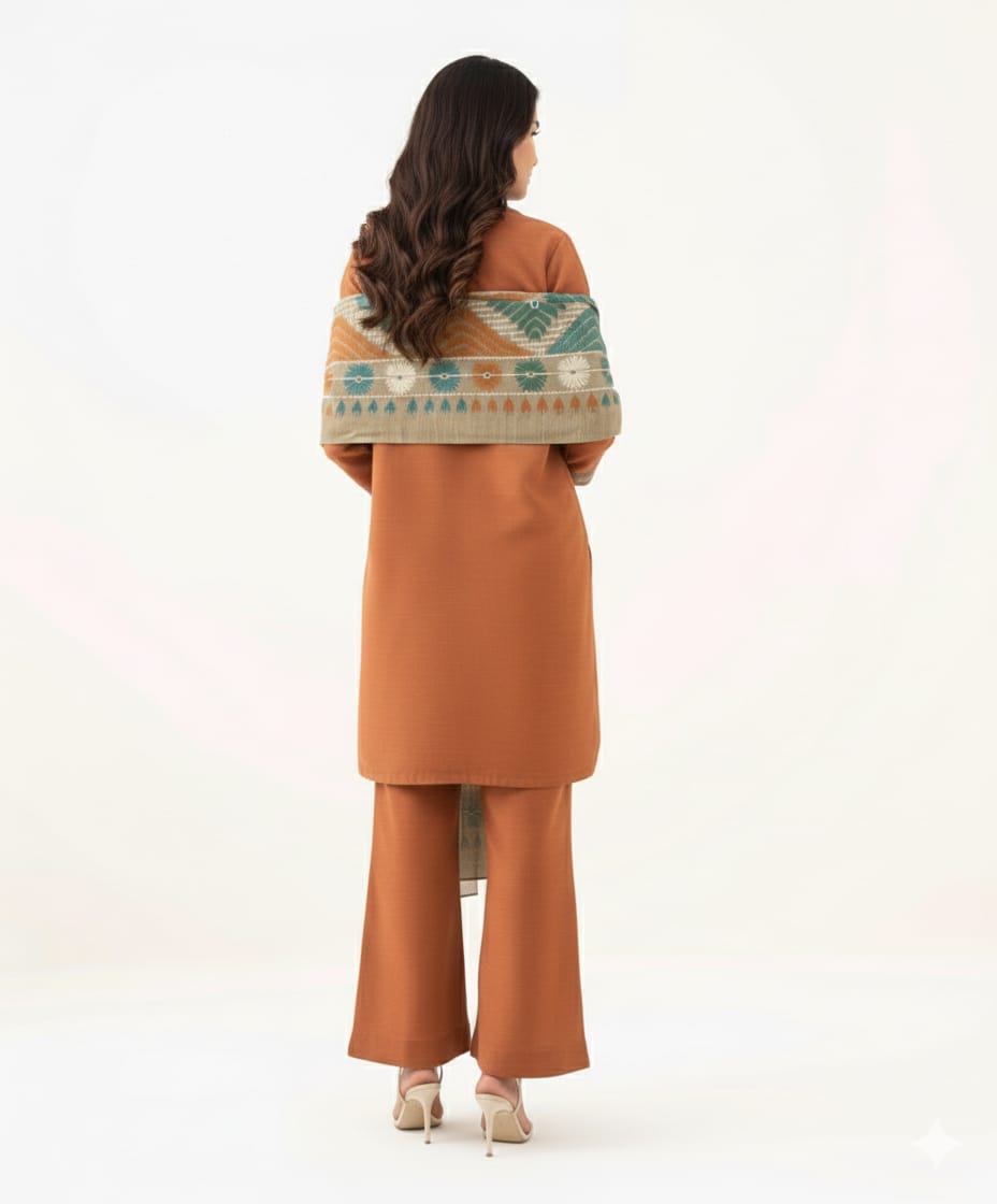 3 Piece Khaddar Suit-Printed