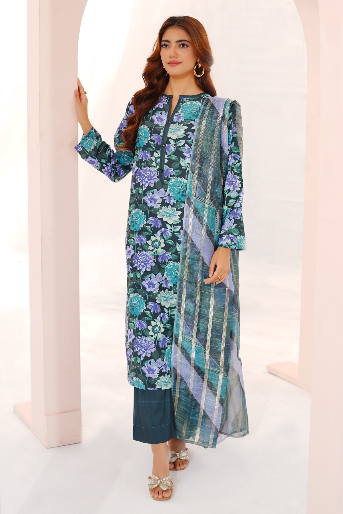 3 Piece Lawn Suit-Printed