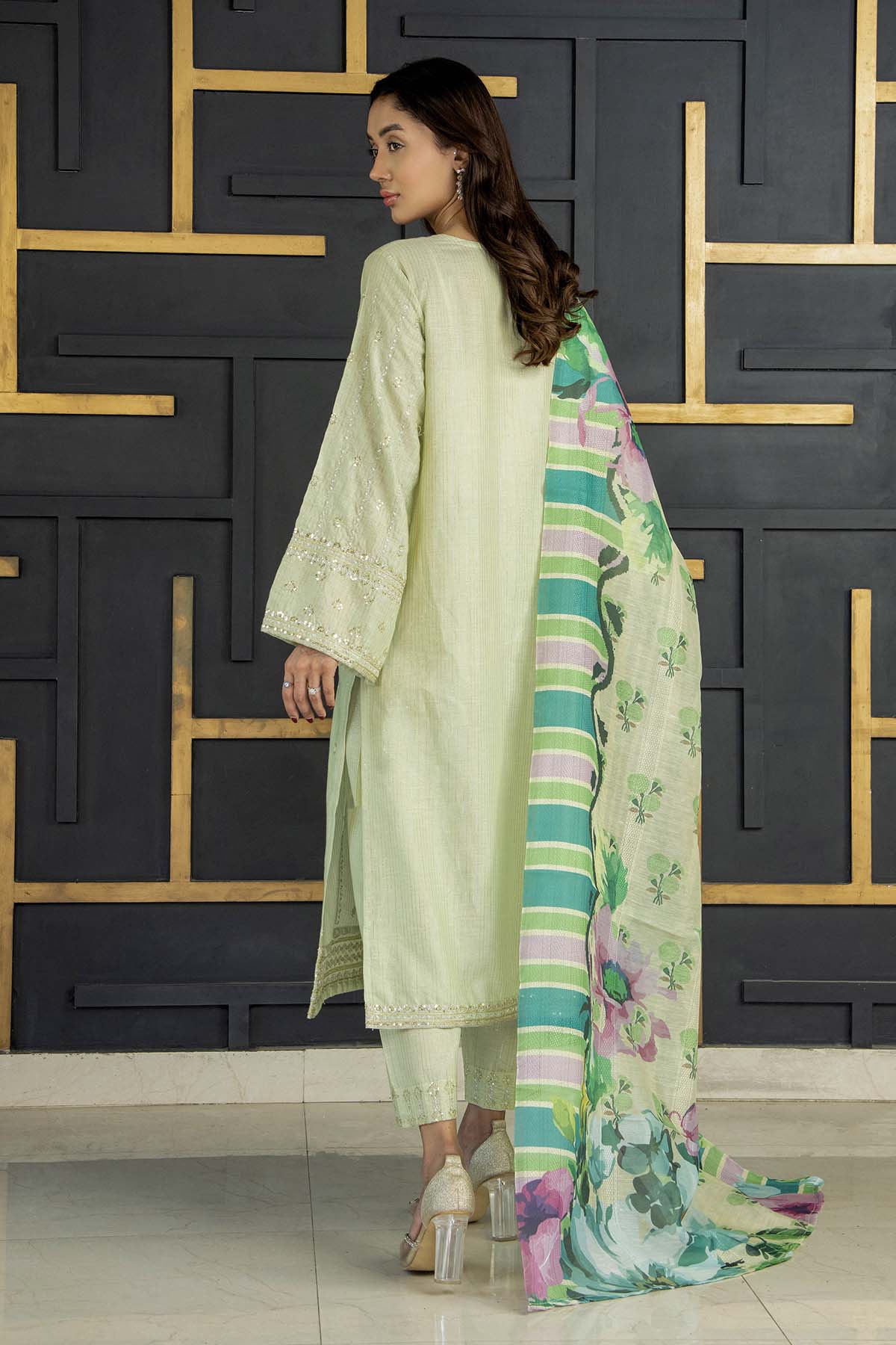 3Pc - Embroidered Zarri Lawn Dress
