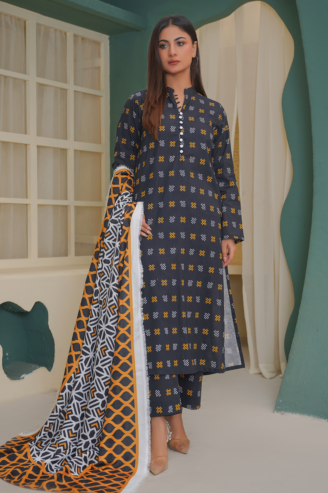 3 Piece Khaddar Suit-Printed