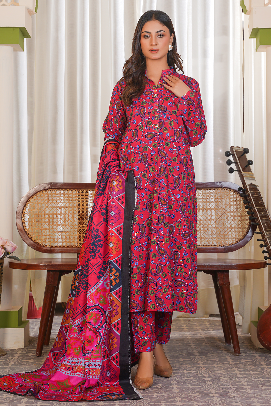 3 Piece Khaddar Suit-Printed